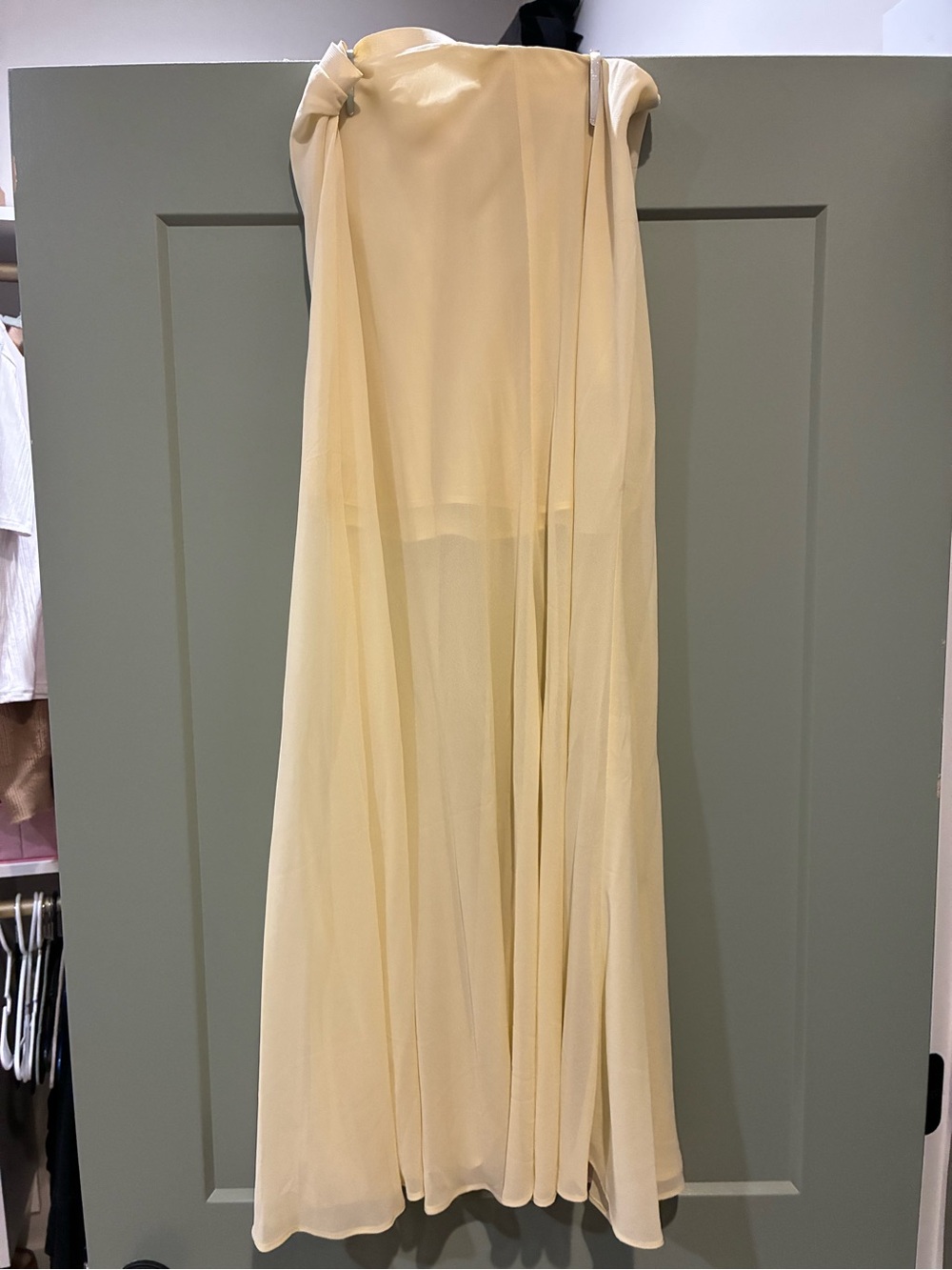 H&M Pale Yellow Chiffon Maxi Dress NEW WITH TAGS